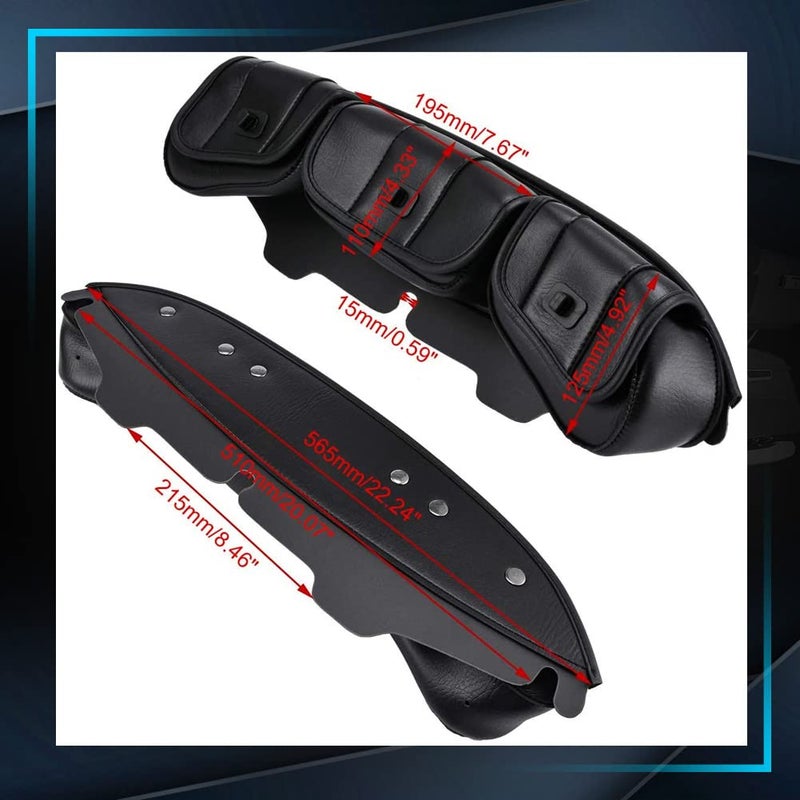 KATUR Motorcycle Windshield Bag Pouch PU Leather with Magnetic Closures Compatible with Harley Touring Street Glide Electra Glide Windshield Bags 1996-2013 - Image 4